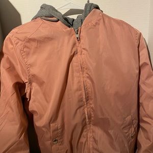 FASHION NOVA bomber jacket, hoodie on the inside